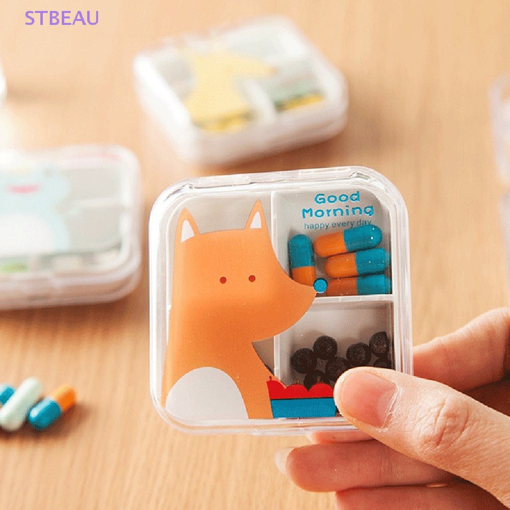 Hộp Đựng Thuốc Mini Họa Tiết Hoạt Hình Dễ Thương Tiện Dụng Mang Theo Du Lịch