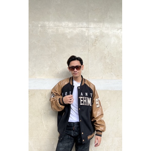 Áo Khoác Bomber Varsity Hàng Cao Cấp - Logo Thêu - Unisex Nam Nữ