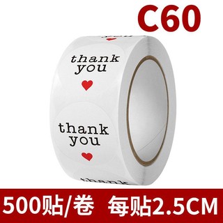 Cuộn 500 tem decal nhãn dán Thank you