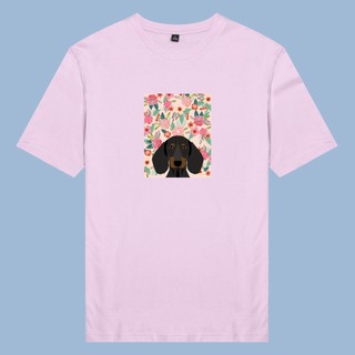 Áo thun ngắn tay unisex Chodole cho cả nam và nữ, chất liệu vải cotton in in hình Pet Lover Corgi - Floral Daschhund