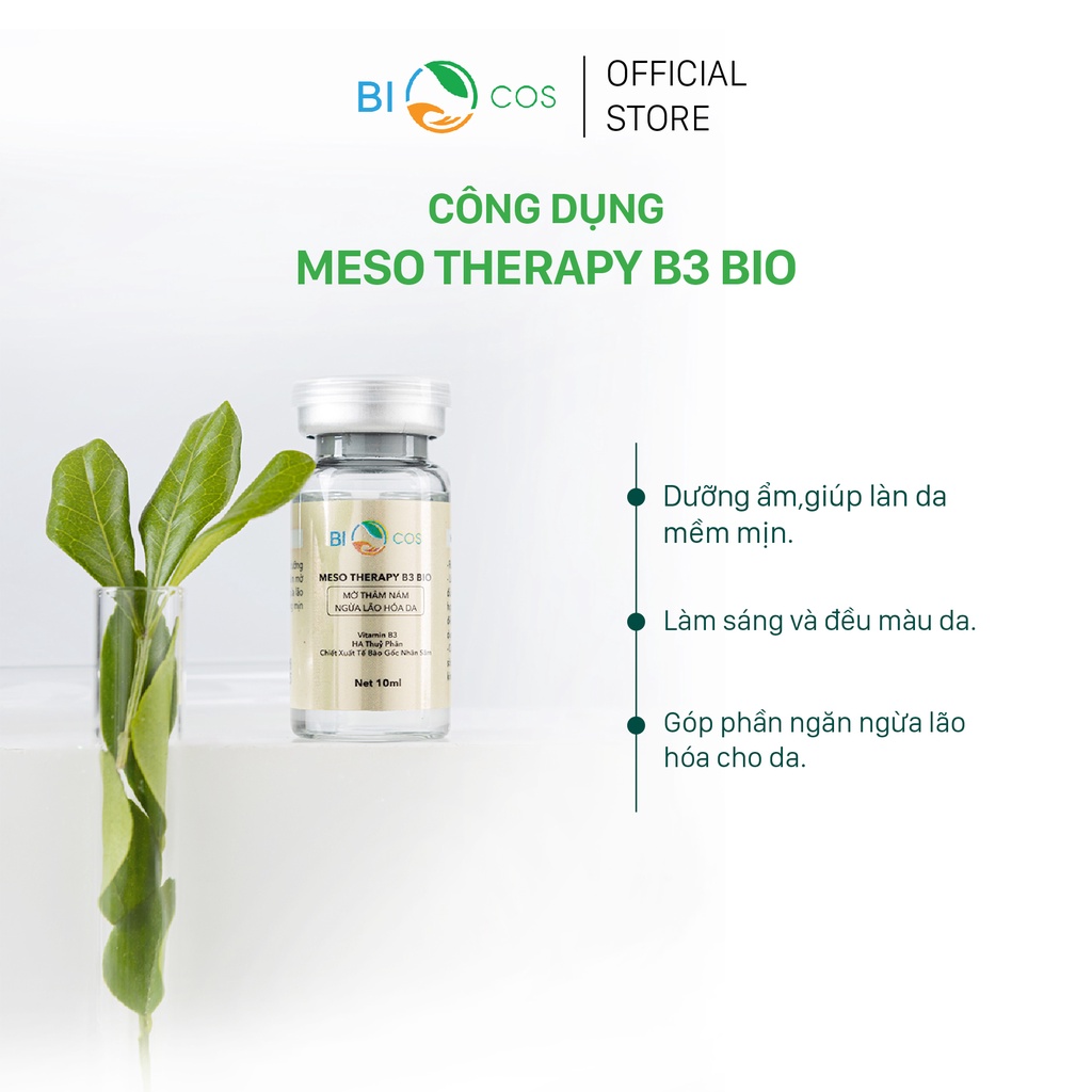 Tinh Chất Nám Meso Therapy B3 BIOCOS (Hộp 2 chai - 10ml/chai) - Serum Nám, Ngừa Lão Hóa Da