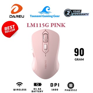 Chuột không dây DareU LM115G Pink I Wireless 2.4 Ghz I Pin AA - BH 2 năm chính hãng