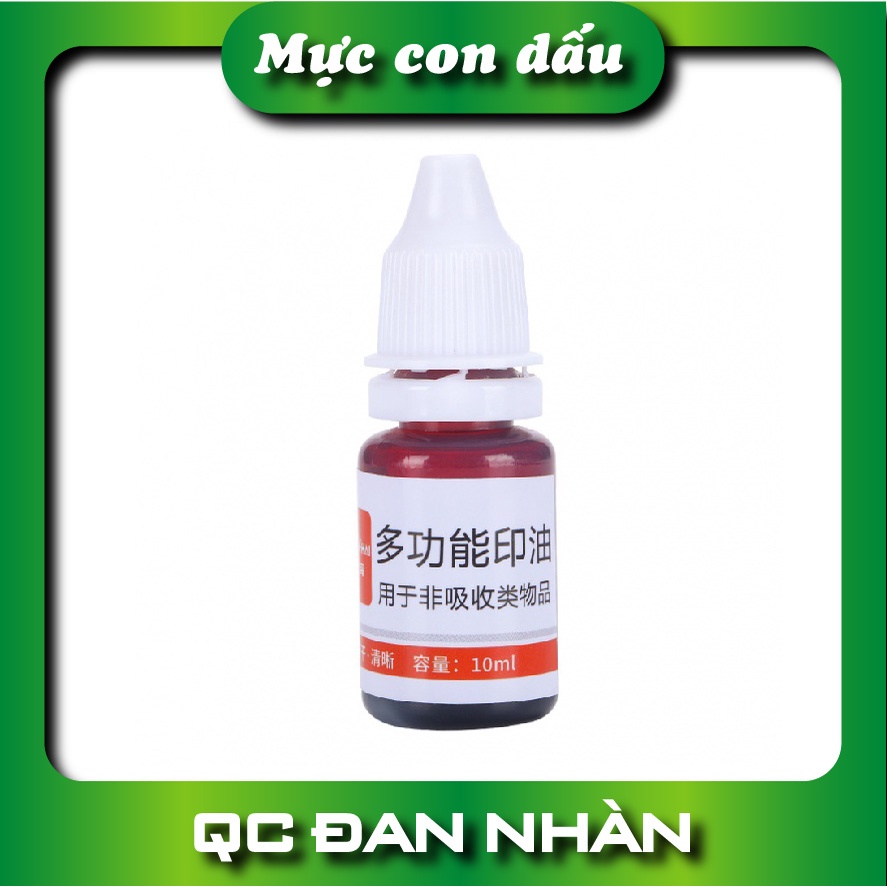 Mực in con dấu khô được trên nhựa, decal, thủy tinh... bình 10ml