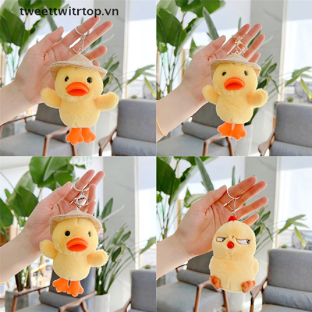 Móc Khóa Gà Vịt Nhồi Bông Mềm Mại Đáng Yêu