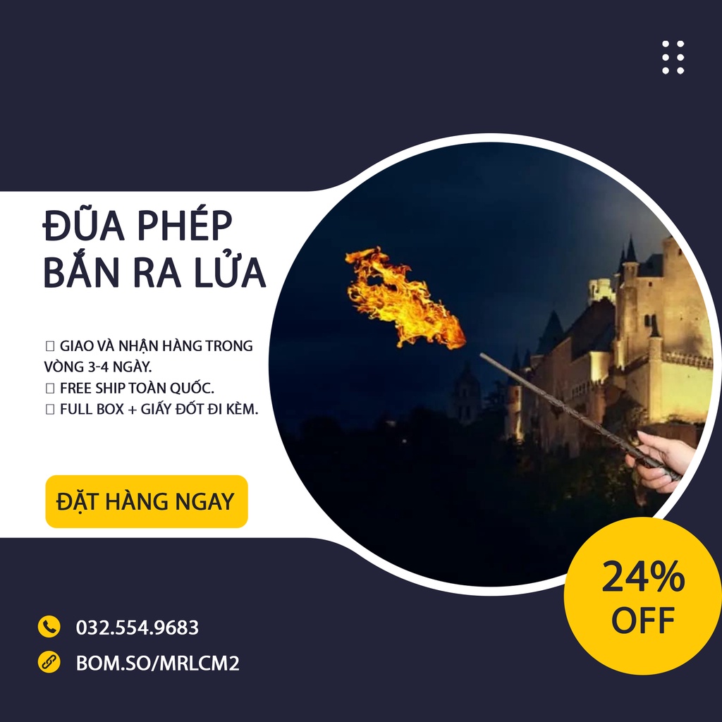 Đũa phép thuật Harry potter tạo ra lửa phép thuật