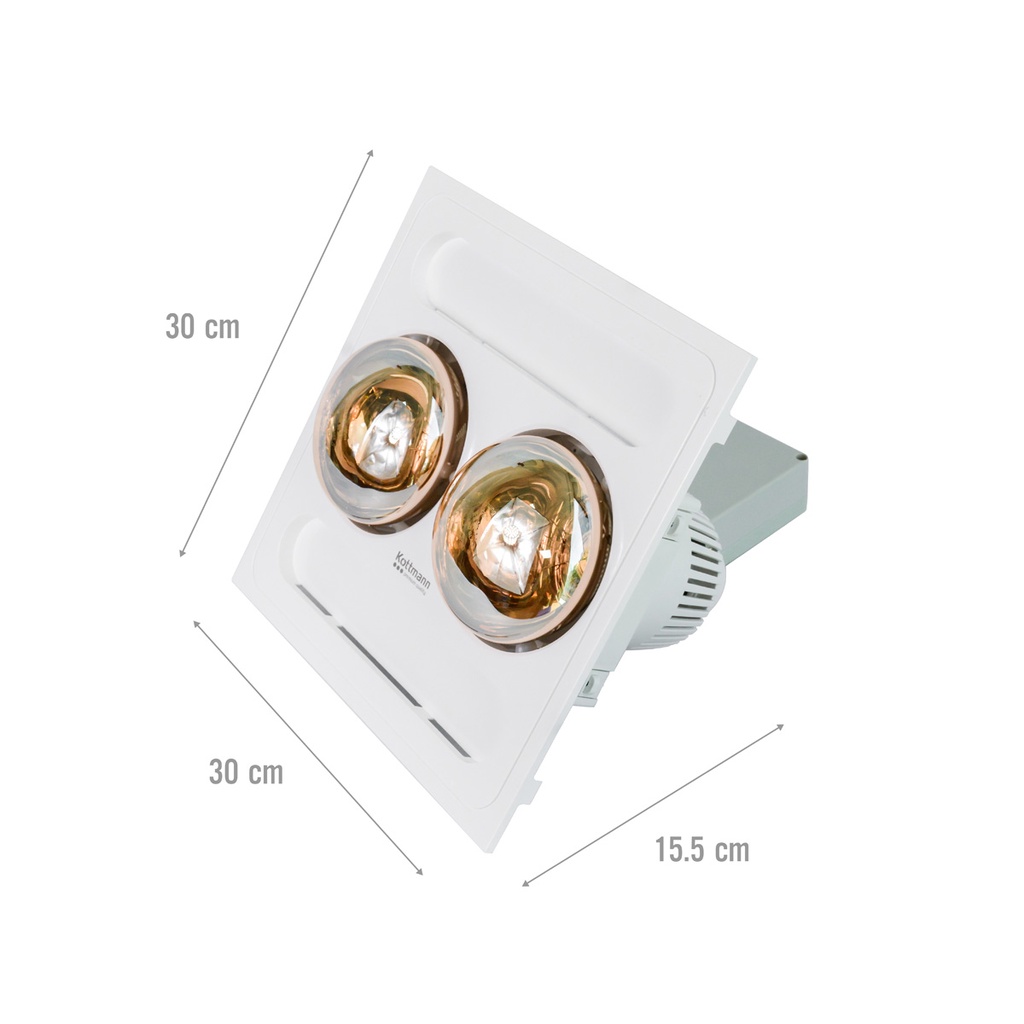 Đèn sưởi nhà tắm âm trần 2 bóng có điều khiển Kottmann K9-R ( K-9R )