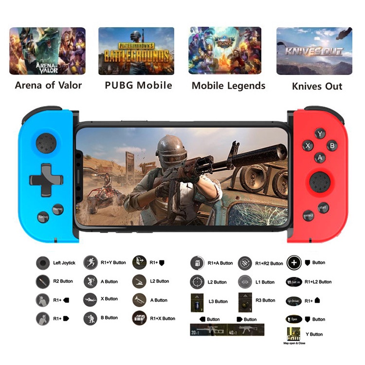 Bộ điều khiển điện thoại x6 pro cần điều khiển chơi game bluetooth không dây gamepad android iphone ios bộ điều khiển giả lập cần điều khiển