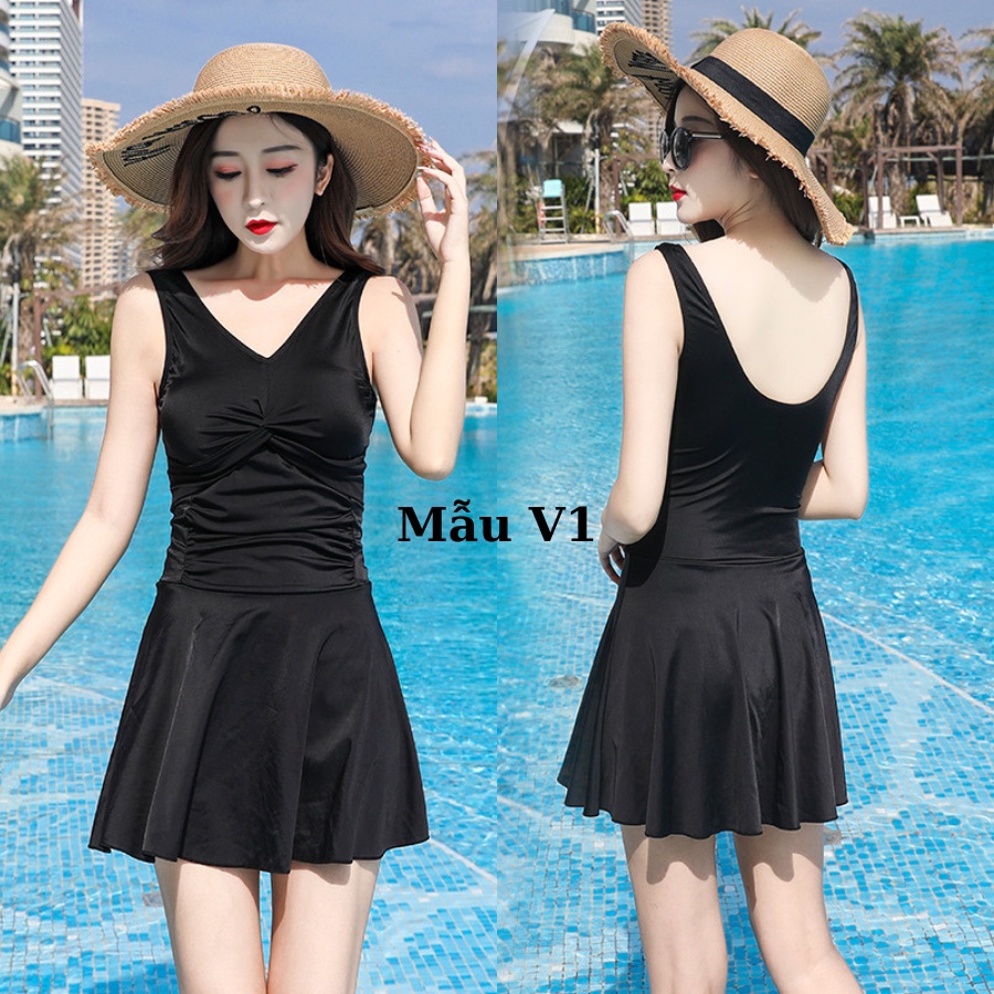 Đồ bơi liền tránh lộ bụng, tôn dáng, Váy chữ A