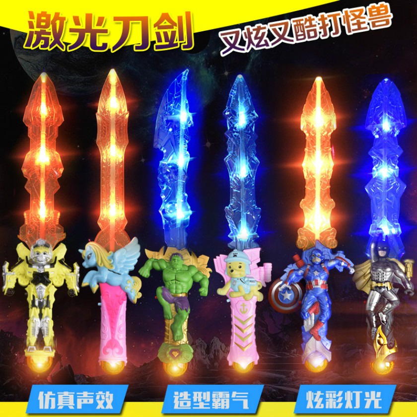 Kiếm Ánh Sáng Laze Spiderman Gậy đồ chơi phát sáng đèn led dạng nháy có âm thanh Người Nhện đồ chơi siêu nhân