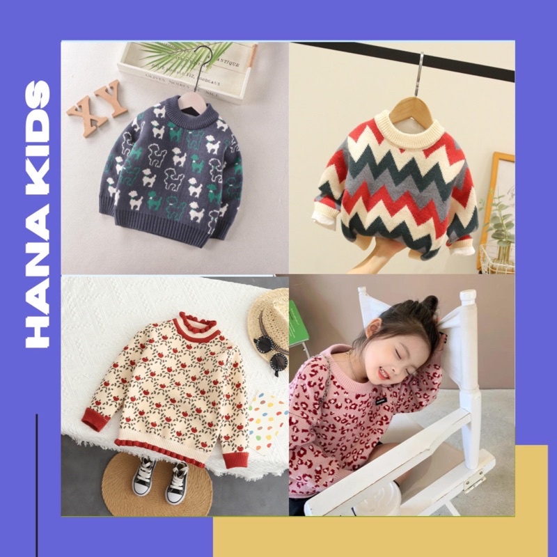 ÁO KHOÁC LEN LÓT NỈ LÔNG CHO BÉ GÁI BÉ TRAI (HÀNG ĐẸP)