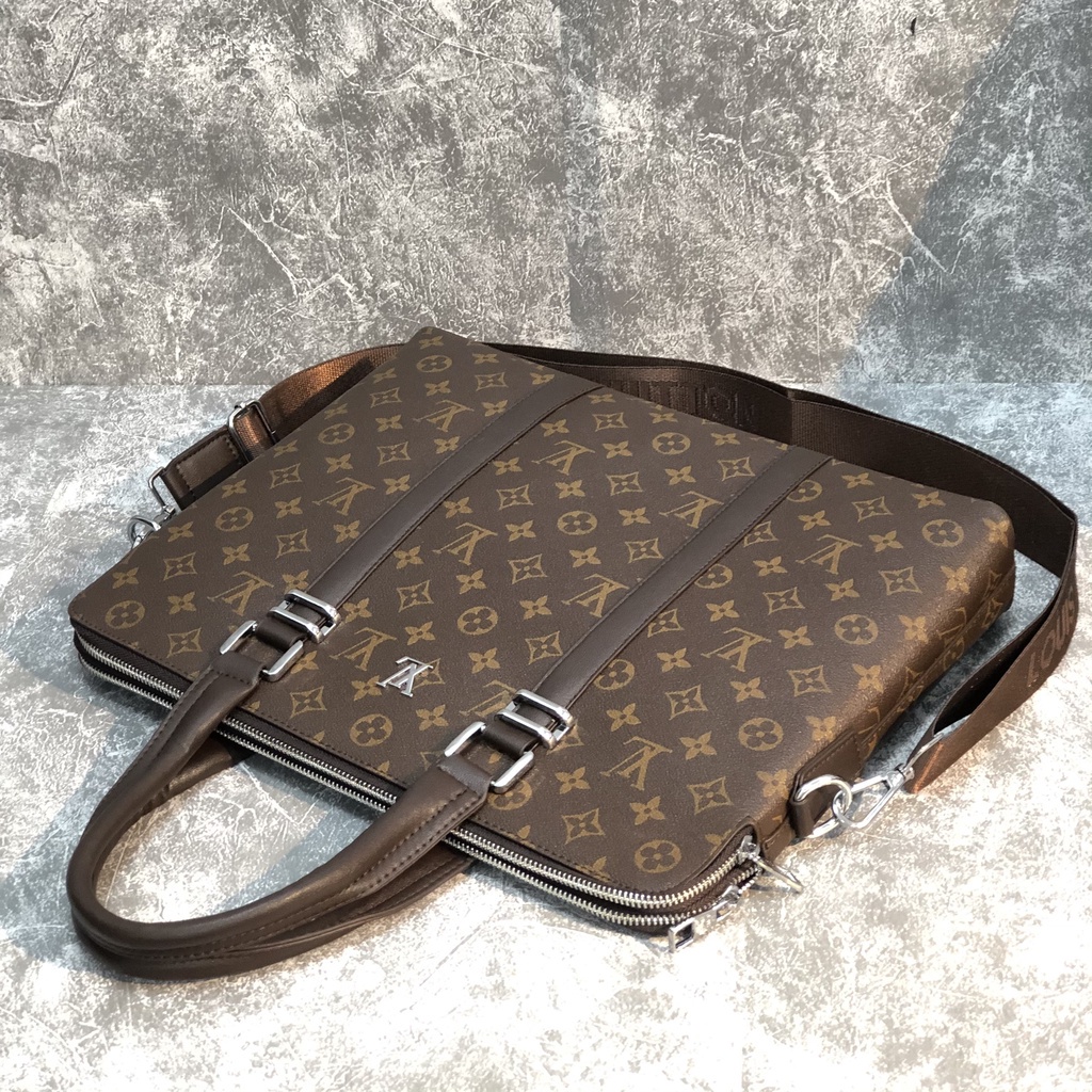 Cặp Da Nam Công Sở LV Cao Cấp, Túi Đựng Laptop 15.6 in Chất Liệu Da THật Bảo Hành 12 Tháng