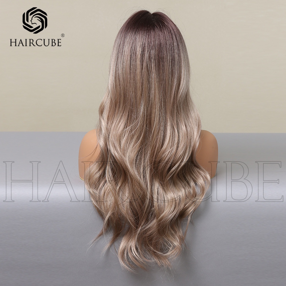 Tóc Giả Nữ Dài Trung Bình Nhuộm Màu Nâu Nhạt Phong Cách Âu Mỹ 2022