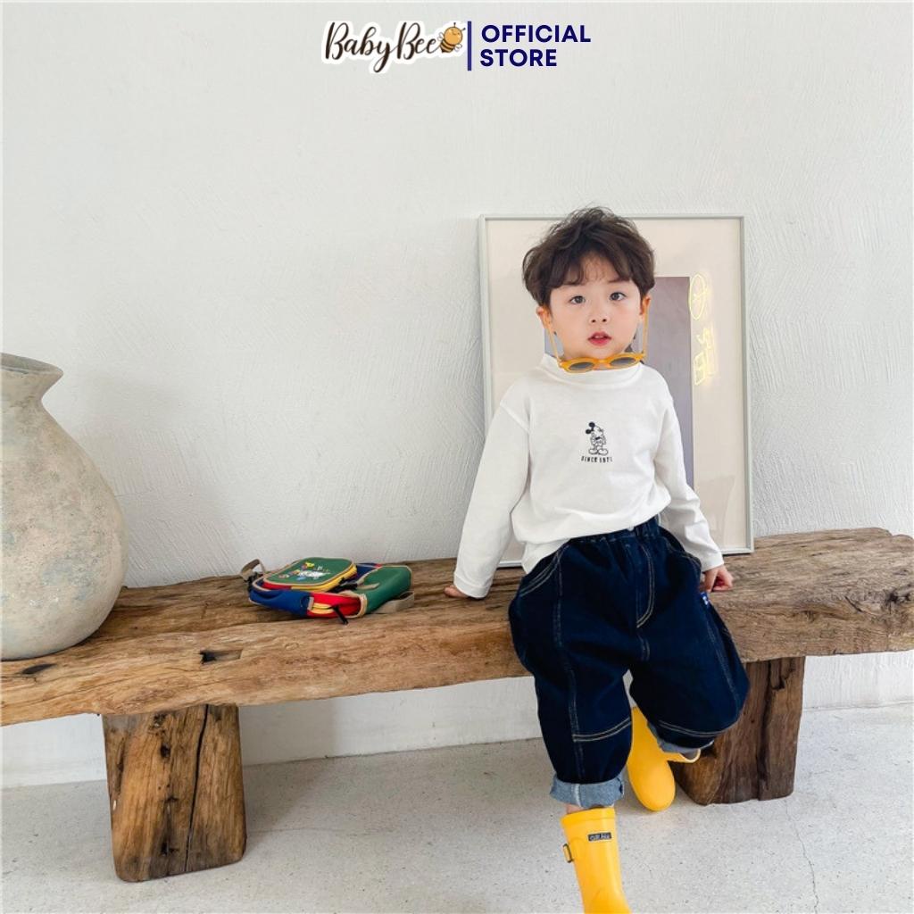 Áo giữ nhiệt thu đông dài tay cổ cao cho bé trai szie đại trẻ em 12-28kg BabyBee chất cotton 1 2 3 4 5 6 tuổi DT20