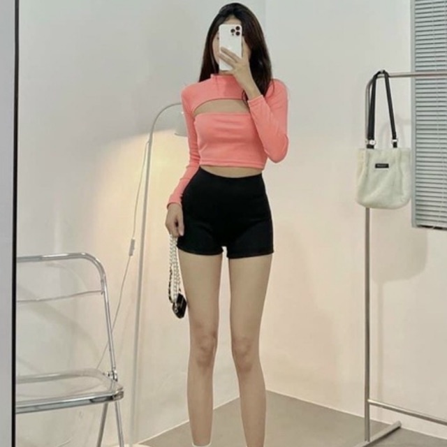 Quần đùi thể thao ôm tôn dáng lưng cao, quần ôm co giãn mặc đi chơi đi tập thoải mái