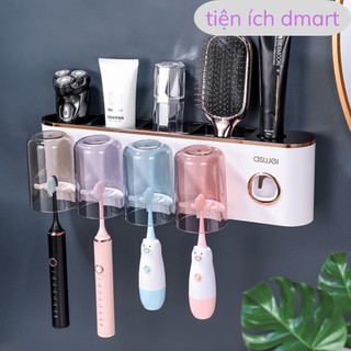 kệ nhả kem đánh răng tự động aswei, kệ nhà tắm dán tường kèm nhả kem