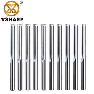 10 cái / lốc 3.175mm shank 2 sáo máy cắt phay khe thẳng vonfram cacbua cuối máy phay cnc bộ định tuyến bit khắc bit