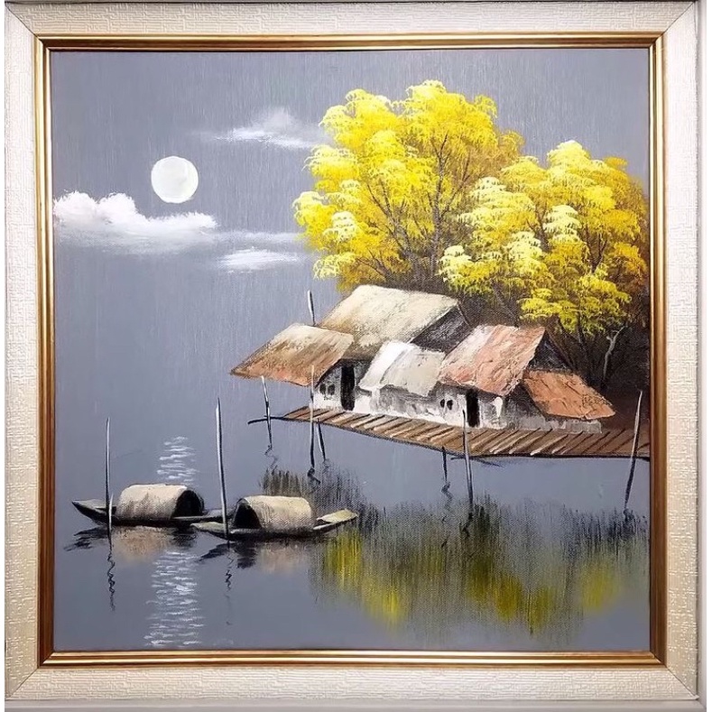 Tranh sơn dầu vẽ tay - phong cảnh 30cmx30cm