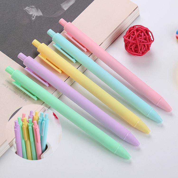 Bút bi nước mực gel HAKI, bút bi cute mực đen ngòi 0.5mm màu macaron dễ thương B06