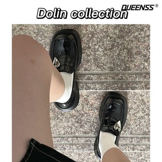 Giày Lười Da Đế Dày Thời Trang Dành Cho Nữ Đen