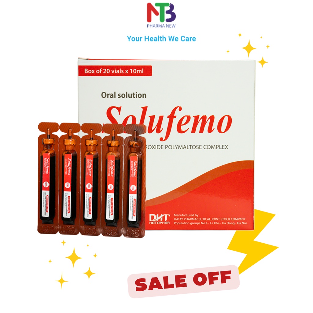Sắt Nước SOLUFEMO - Bổ Sung Sắt Cho Phụ Nữ Mang Thai, Sau Sinh, Người Thiếu Sắt