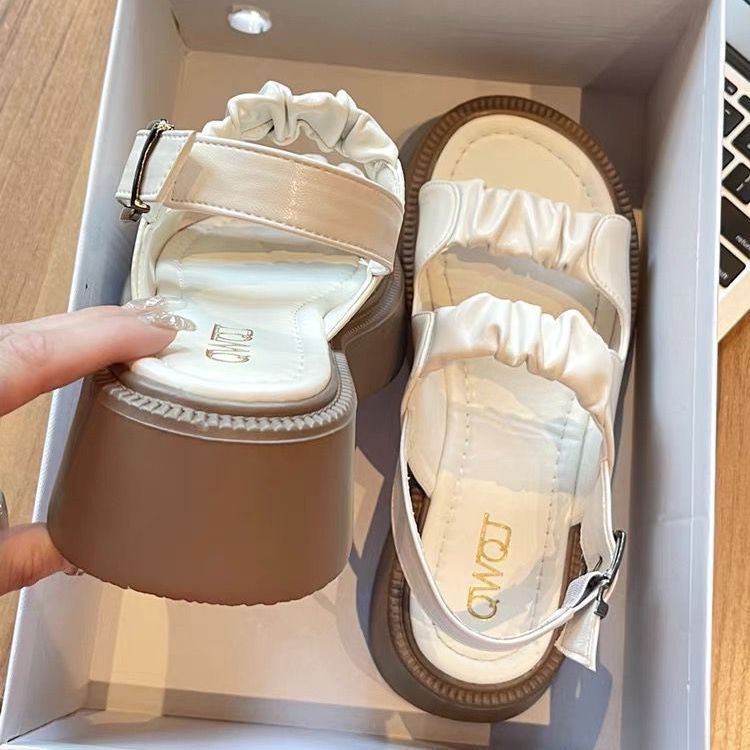 Bán Chạy#Giày Sandal Đế Dày Phong Cách Retro Mùa Hè Mới Cho Nữ