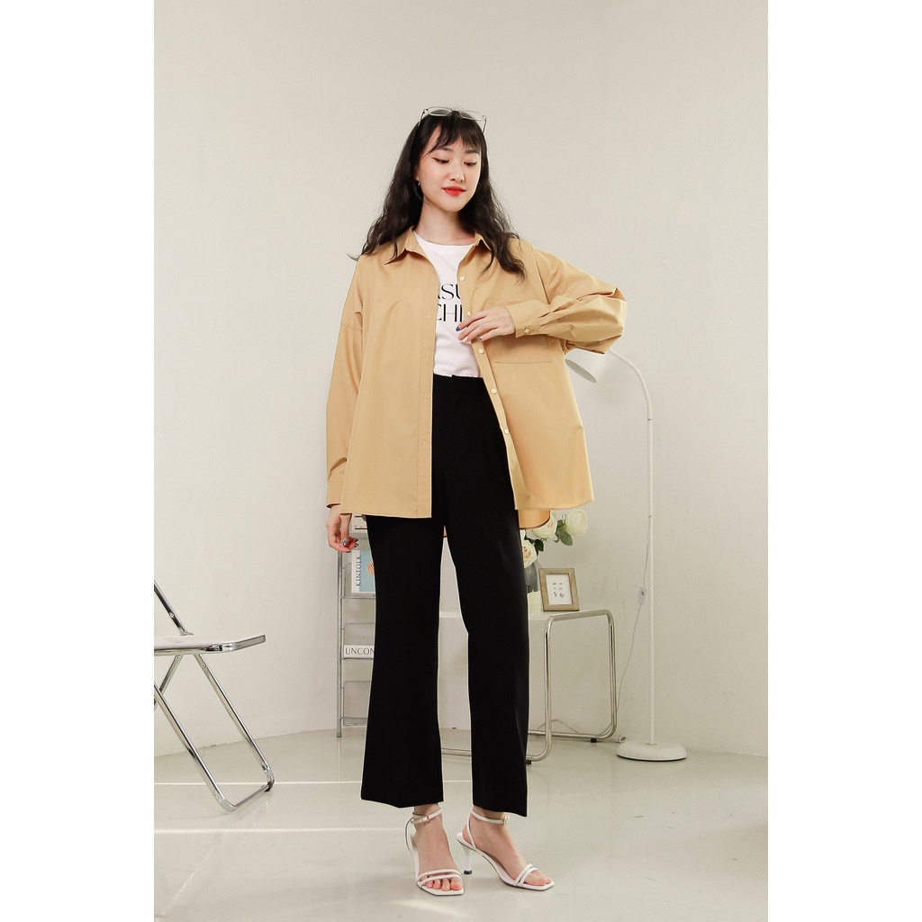 Quần Ống Loe Nữ MOMOCO ESSENTIALS Ankle Flare Pants Chất Tuýt Si Dày Dặn Thoáng Mát Mềm Mịn Ver 22 - M3045