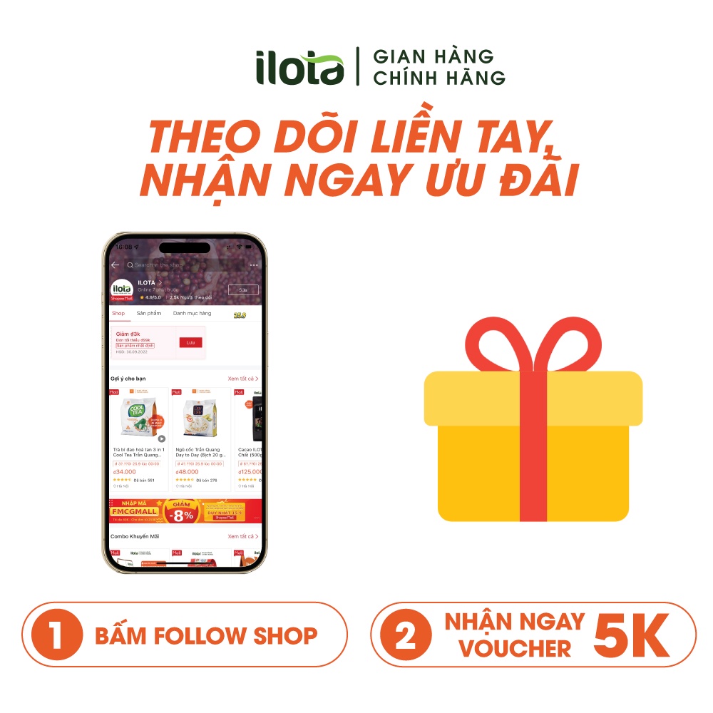 Cà phê sữa hòa tan 3in1 ARABICA cao cấp Trần Quang đậm vị 21 bịch x 24 gói