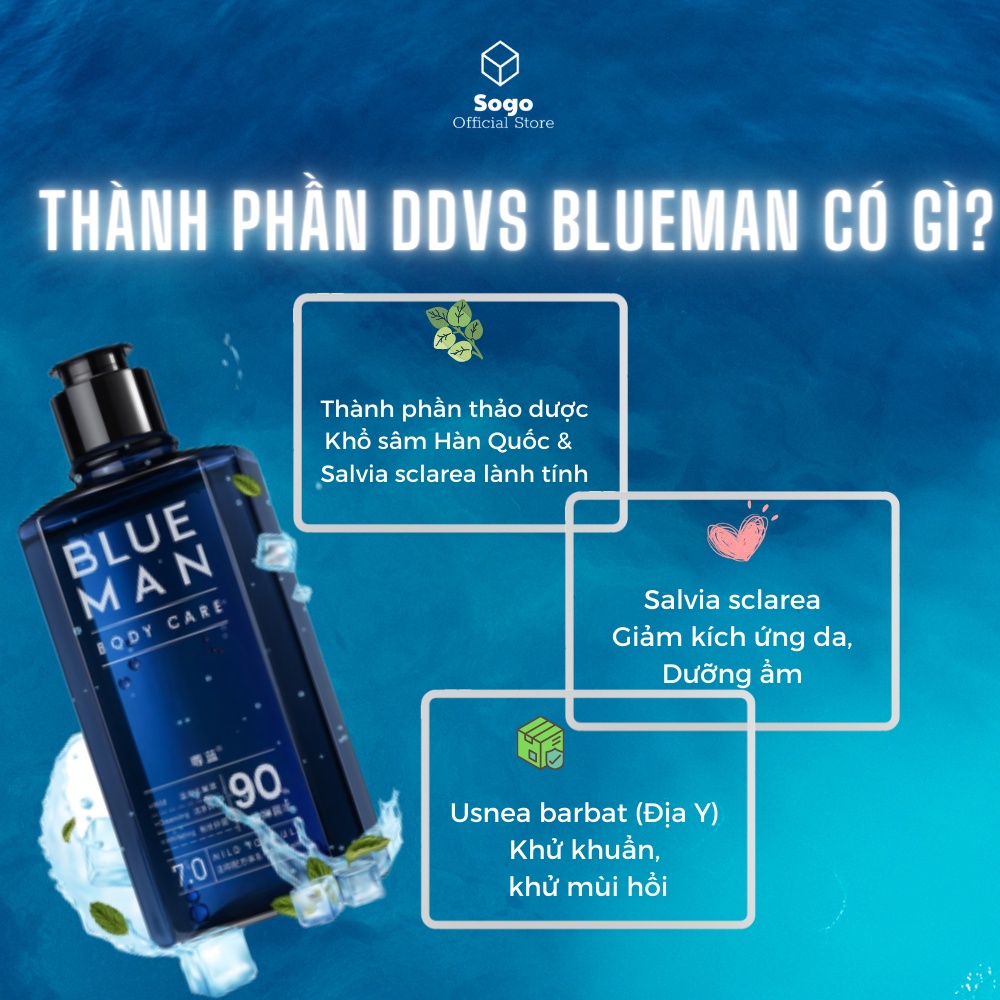 Dung Dịch Vệ Sinh Nam Blueman từ Thảo Dược Lành Tính, Thơm Mát, dung dịch Dịu Nhẹ Làm Sạch, Khử Mùi, Lưu Hương Lâu 200ml