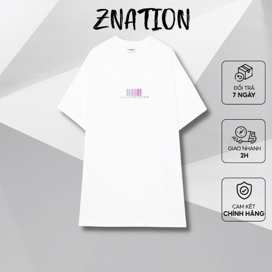 Áo thun ZNATION Gradient Tee Unisex Oversize Màu Trắng