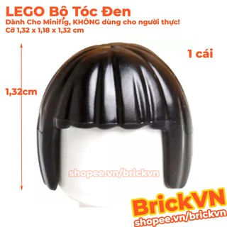 [1 Cái] Phụ Kiện LEGO Minifigs Tóc Đen Nhân Vật Nữ 1,32 x 1,18 x 1,32 cm (KHÔNG dùng cho người thật)
