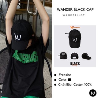 Wander Black Cap 2022 - Nón lưỡi trai đen W