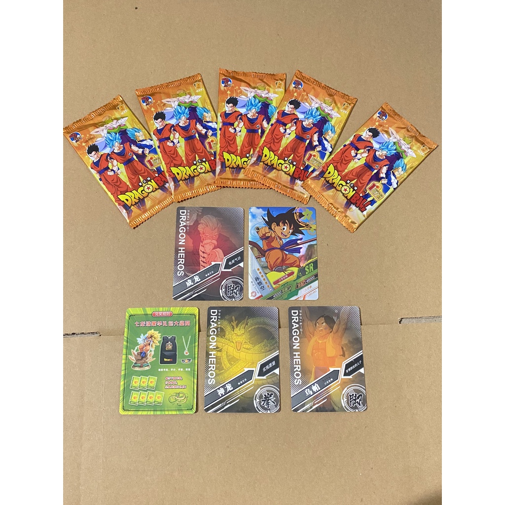 5 Mẫu Set 5 Ảnh Thẻ Nhân Phẩm Dragon Ball Pack Card In Hình Nhân Vật Anime - 7 Viên Ngọc Rồng