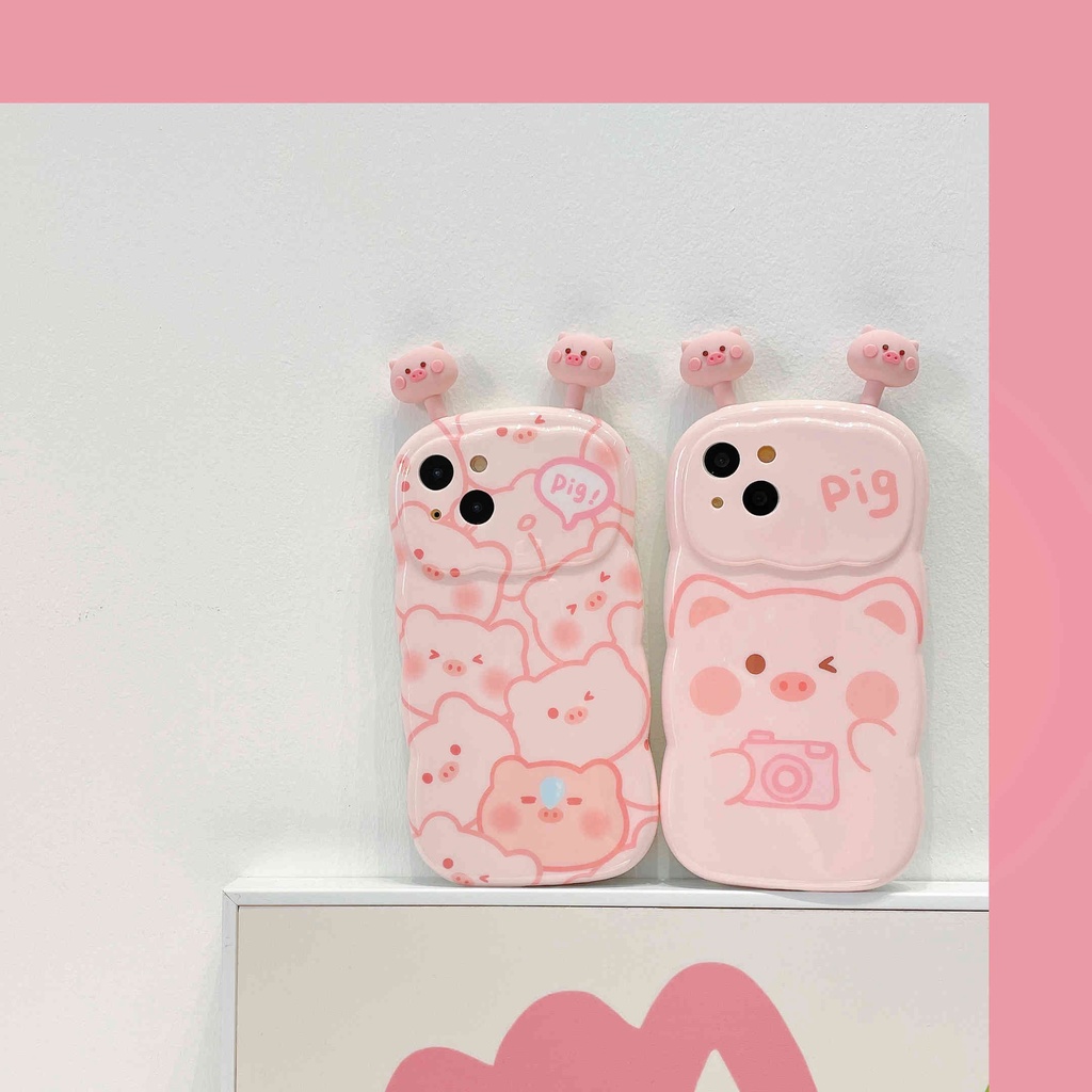Ốp Điện Thoại In Hình Heo Pik Dễ Thương Cho IPhone 11 Pro Max XR XS X 12 13Pro Max 14Pro Max