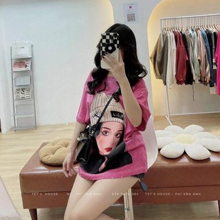 Áo Phông Cộc Cô Gái Đội Mũ Len