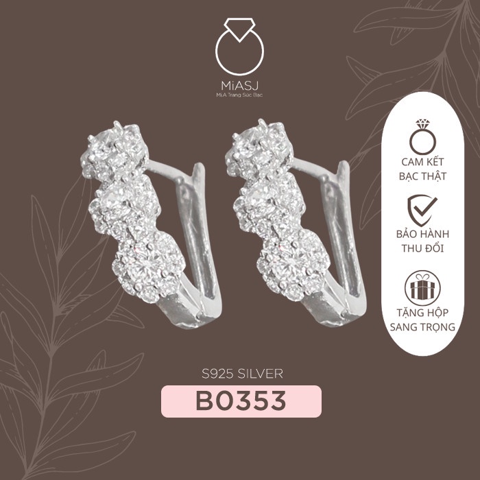 Tổng hợp Bông (khuyên) gài tai BẠC Ý S925 hột CZ nhân tạo cao cấp [Mi.A - Trang sức bạc]