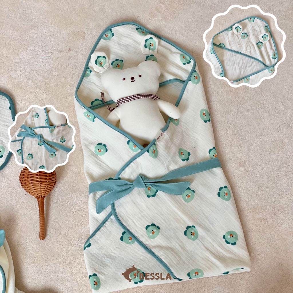 Ủ Choàng Cho Bé Sơ Sinh Bessla 4 Lớp Mềm Mại Thoáng Khí Ưu Ái Cho Làm Da Của Bé An Toàn Giá Rẻ