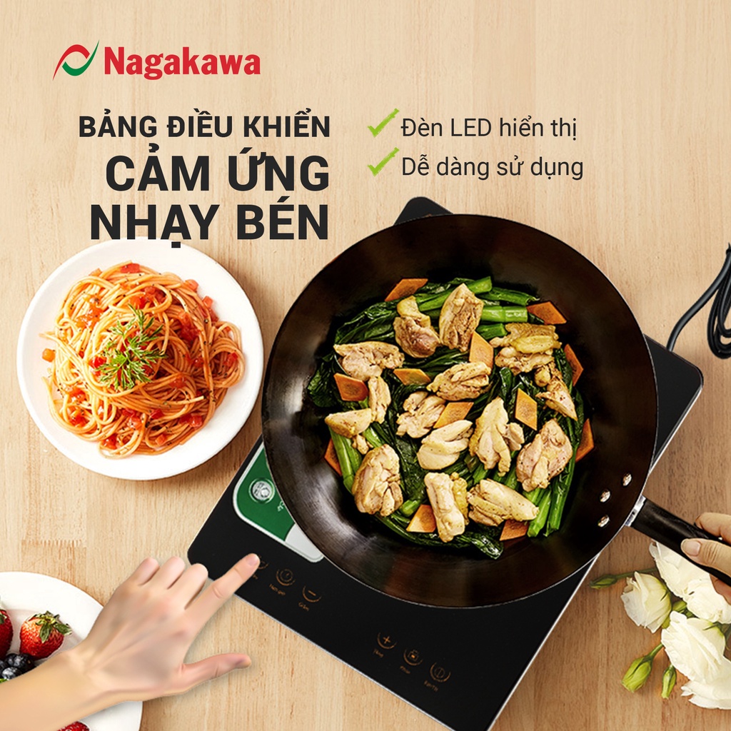 Bếp Điện Từ Đơn Nagakawa NAG0704 (2000W) - Kèm nồi lẩu - Hàng chính hãng