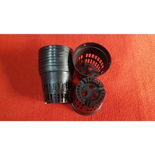 Combo 10 cái chậu lan đen nhiều lỗ phi 10cm.