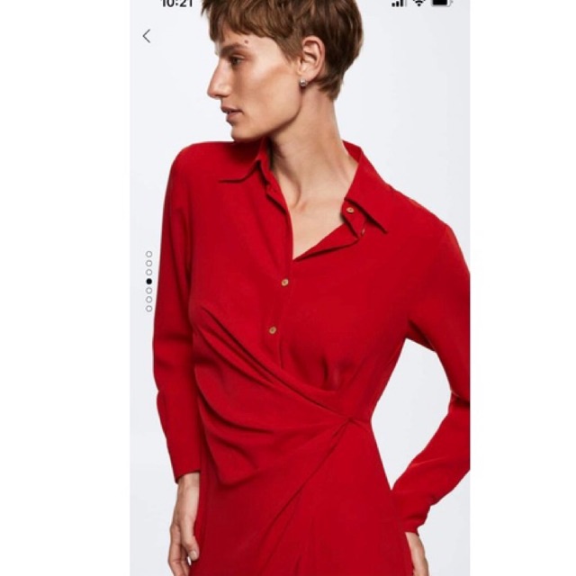 Đầm Đỏ Sơ Mi M.a.n.g.o