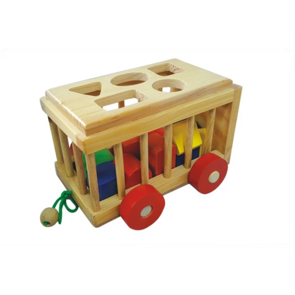 Đồ chơi thả hình khối xe ô tô, xe cũi thả hình gỗ cao cấp, đồ chơi giáo dục thông minh cho bé