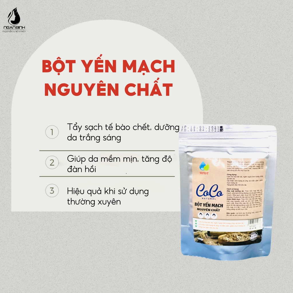 500gr mặt nạ bột yến mạch tươi