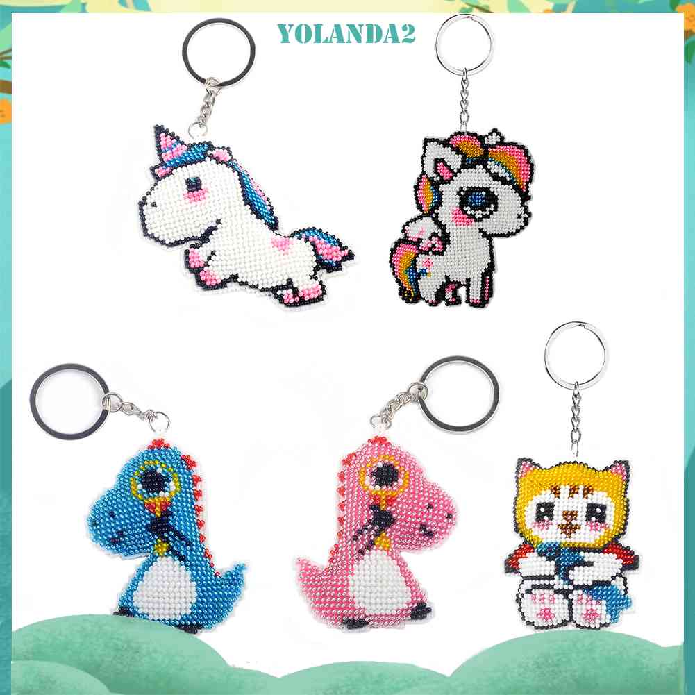 Móc Khóa Thêu Chữ Thập Đính Hạt Toàn Diện Chính Xác DIY