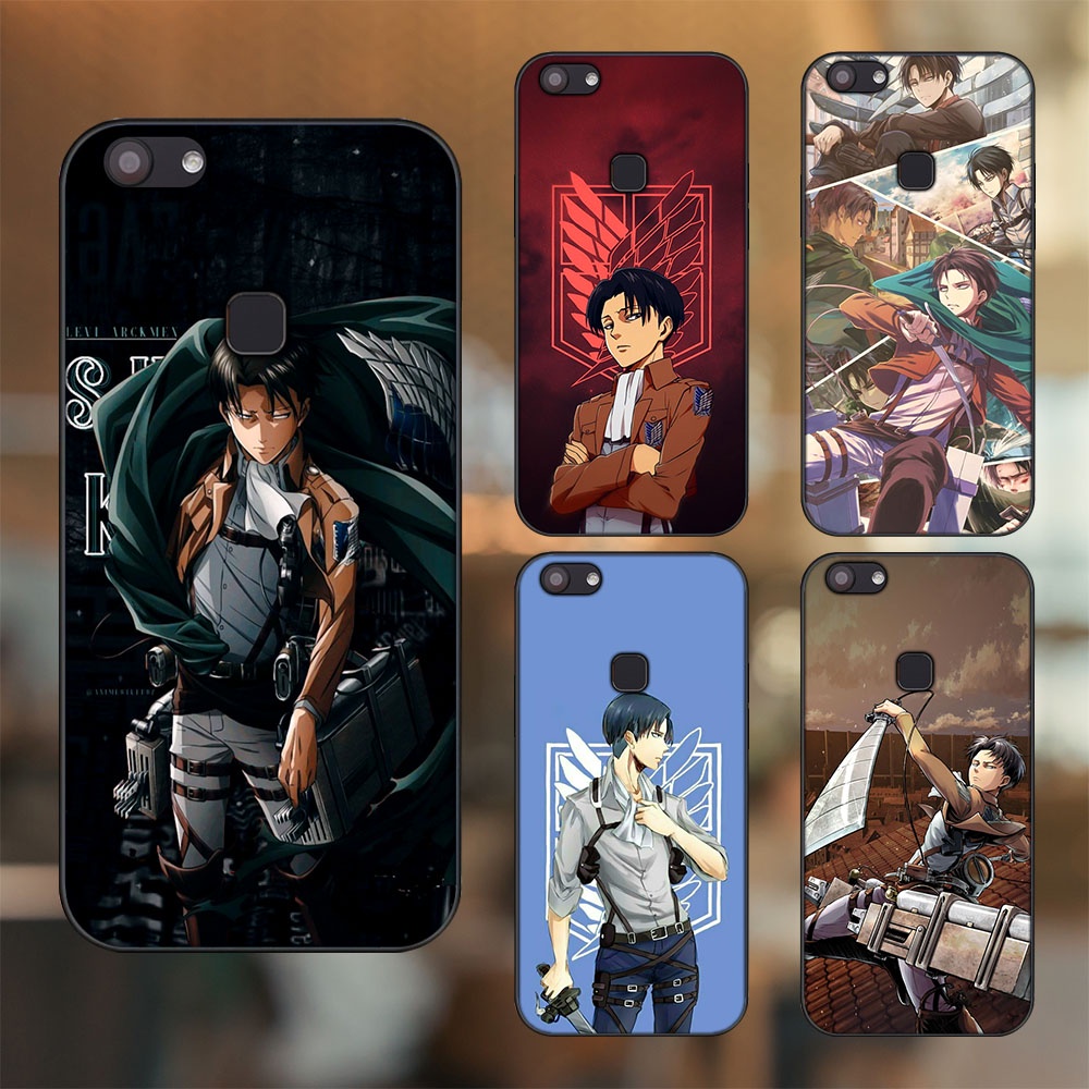 Ốp lưng Vivo V7, V7 Plus viền đen in hình Levi Ackerman Attack On Titan