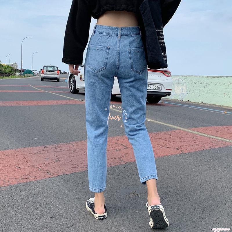 Quần Jean Dài Lưng Cao Dáng Rộng Thời Trang Xuân Hè 2022 Plus Size Lớn Cho Nữ