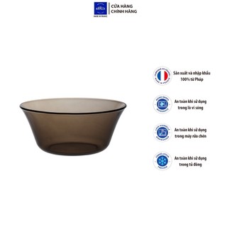 Bộ 2 tô D2007C Duralex - Lys Nâu khói Creole 17cm Thủy tinh cường lực cao cấp Pháp [Chính Hãng]