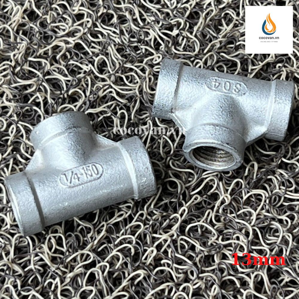 Tê ren inox 304 13mm đến 42mm