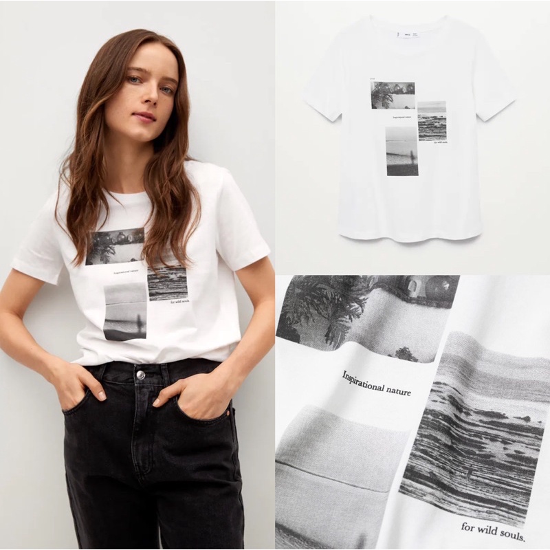 Áo thun nữ Mango size L | Hàng hiệu chính hãng