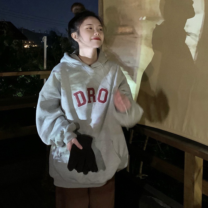 Áo Nỉ Nữ Dài Tay Có Mũ Thời Trang Hàn