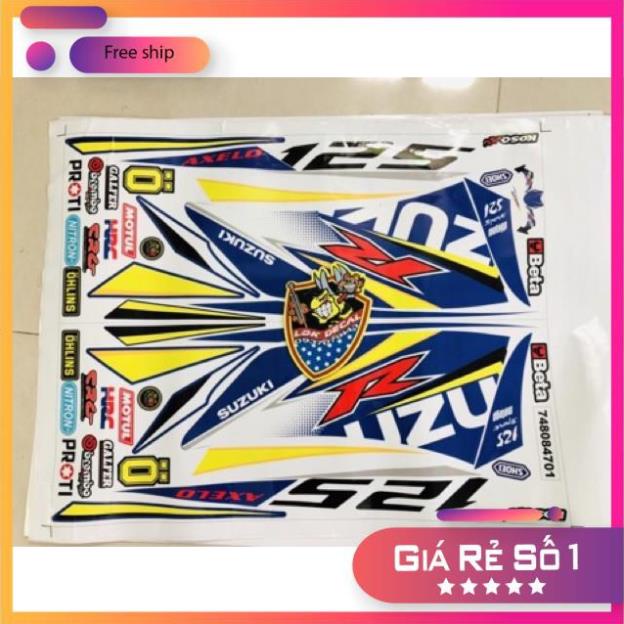 DECAL PVC 5 LỚP CHẤT LƯỢNG CAO Tem rời Axelo trắng xanh 2019