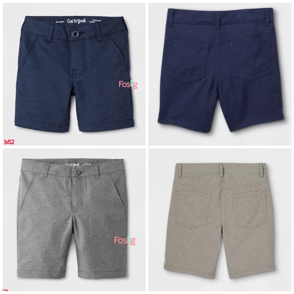 Quần Short Quick Dry Bé Trai CJ - Navy Trơn, Xám Đậm